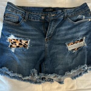 Judy Blue Leopard Patch Shorts